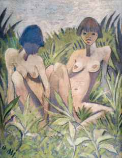 Two Nudes on the Grass by Otto Mueller