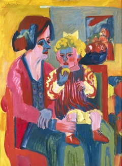 Vrouw met kind by Ernst Ludwig Kirchner