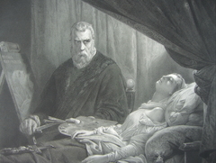 Tintoretto am Todtenbette seiner Tochter by Léon Cogniet
