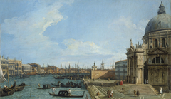 Venice: The Grand Canal with Santa Maria della Salute towards the Riva degli Schiavoni by Canaletto
