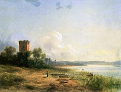 View of the Lake Trasimeno by Károly Markó the Younger