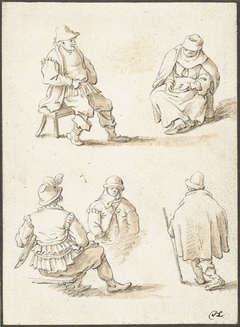 Vijf personen by Herman Saftleven