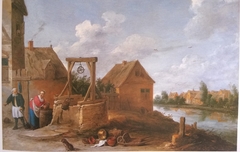 Village Scene with Woman at a Well by David Teniers the Younger