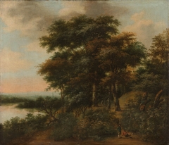 Wooded landscape by Antonie Waterloo