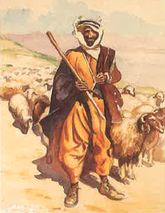 A Sheep herder at the outskirts of Baalbek by Moustafa Farroukh