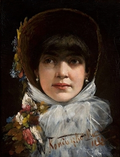 A young woman with bangs.