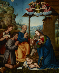 Adoration of the Shepherds (Adoration of the Child by Mary, St Joseph and Shepherds) by Tommaso Lunetti