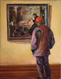 At the museum - man in the red cap