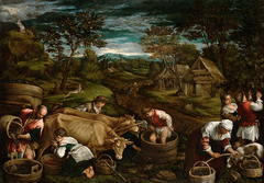 Autumn with Moses receiving the Ten Commandments by Francesco Bassano the Younger