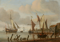 Boats at a Mooring Place by Abraham Storck