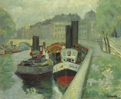 Boats on the Seine by David Petrovich Shterenberg