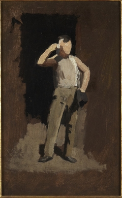 Boy in Brown, study for The Ironworkers' Noontime by Thomas Pollock Anshutz