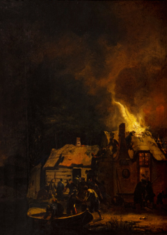 Burning House by Egbert Lievensz. van der Poel