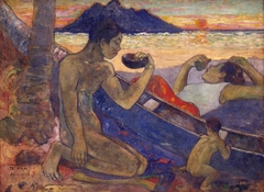 Canoe; Tahitian Family (Te vaa) by Paul Gauguin