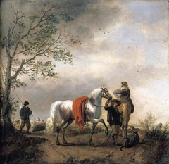 Cavalier Holding a Dappled Grey Horse by Philips Wouwerman