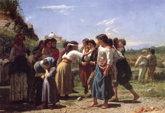 Children playing blind man's bluff by Noè Bordignon