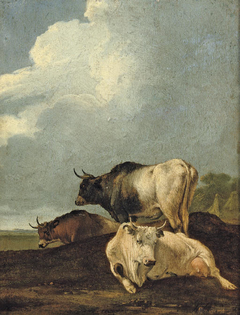Cows in a meadow by Adriaen van de Velde