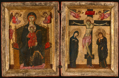 Diptych with the Virgin and Child Enthroned and the Crucifixion