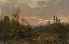 Early Evening Landscape by László Paál
