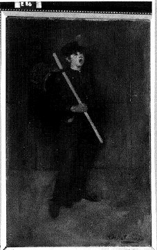 Een jongen die een mand draagt by Adriaan la Rivière