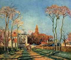Entrée du village de Voisins by Camille Pissarro