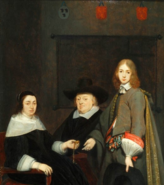 Family portrait of Antonie Charles de Liedekercke, wife Willemina van Braeckel and son Samuel