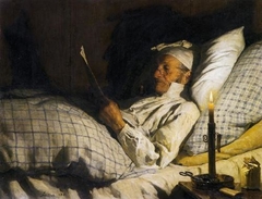 Farmer reading in Bed I