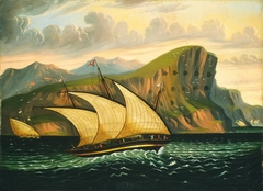 Felucca off Gibraltar by Thomas Chambers