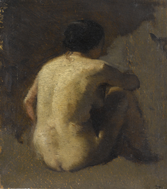Femme nue assise, vue de dos by Félix Ziem