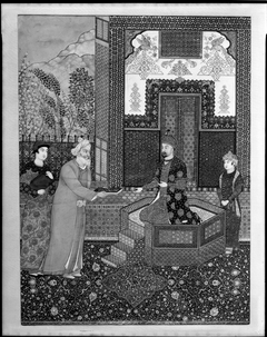 Firdawsi Presents His Work to Mahmud by Kamāl ud-Dīn Behzād