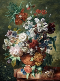 Flowers in a Terracotta Vase by Jan van Huysum