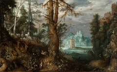 Forest Scene with Hunters by Roelant Savery