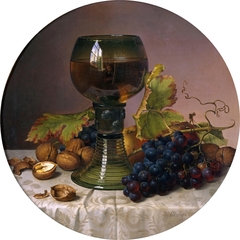 Fruit still life / fruit pieces with glass