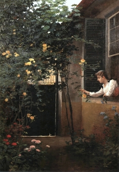 Girl at the window by Aurélio de Figueiredo