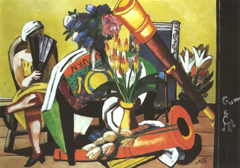 Großes Stilleben mit Fernrohr by Max Beckmann