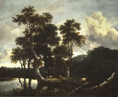 Grove of Large Oak Trees at the Edge of a Pond by Jacob van Ruisdael