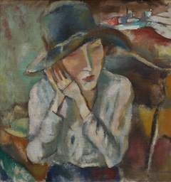 Hermine au grand chapeau by Jules Pascin