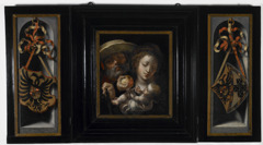 Holy Family with Coats of Arms of Charles... by Jan Gossaert