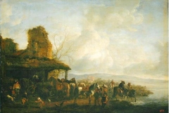 Horse Stable near a Ruin by Philips Wouwerman