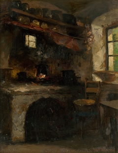 Inside a Village Room by Felicián Moczik