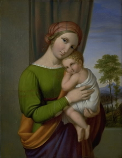 Jomfru Maria med Jesusbarnet by Johan Ludwig Lund