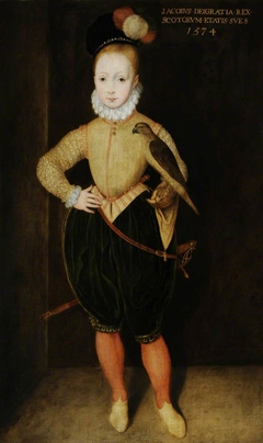 King James I (James VI of Scotland) (1566–1625) as a Boy, aged 8 (after Arnold van Bronckhorst) by Rowland Lockey