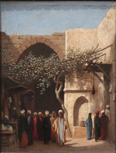L'Entrée du bazar à Damas by Théodore Frère