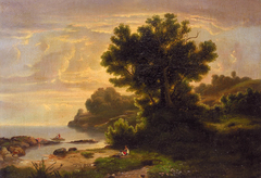 Landscape with Family by Lake by Robert S. Duncanson