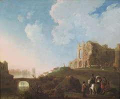 Landscape with the ruins of Rijnsburg Abbey
