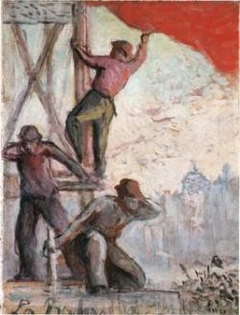 Le drapeau rouge ou la bataille syndicale by Maximilien Luce