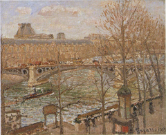 Le Louvre et le pont du Carrousel, soleil by Camille Pissarro