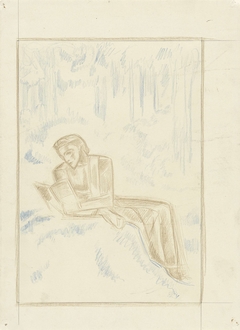 Lezende vrouw in een boslandschap by Richard Roland Holst
