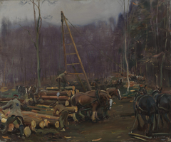 Log Loading by Alfred Munnings