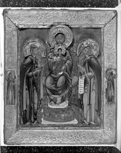 Madonna and Child Enthroned between Two Saints by Unidentified Artist